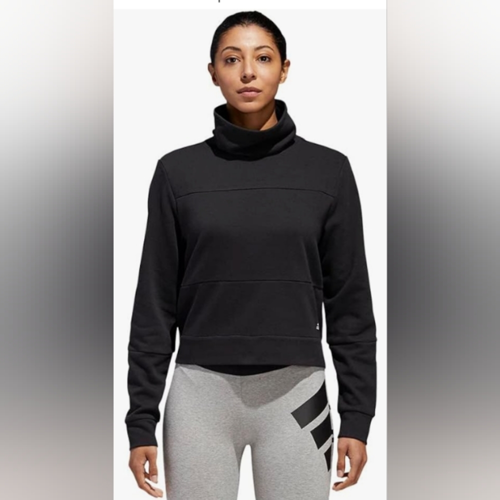 Adidas Women's Mock Neck Drop tail Pullover Sweatshirt Medium